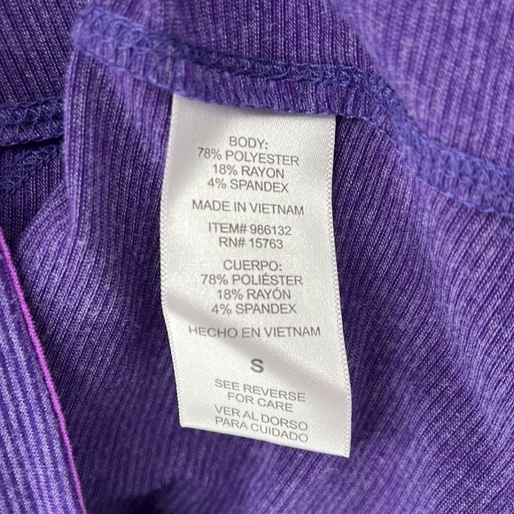 Champion Purple V-Neck Long Sleeve Shirt Size Small - Picture 5 of 8